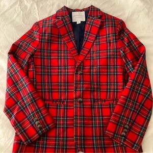 Like New Janie & Jack Boys Plaid Christmas Holiday Jacket Size 12